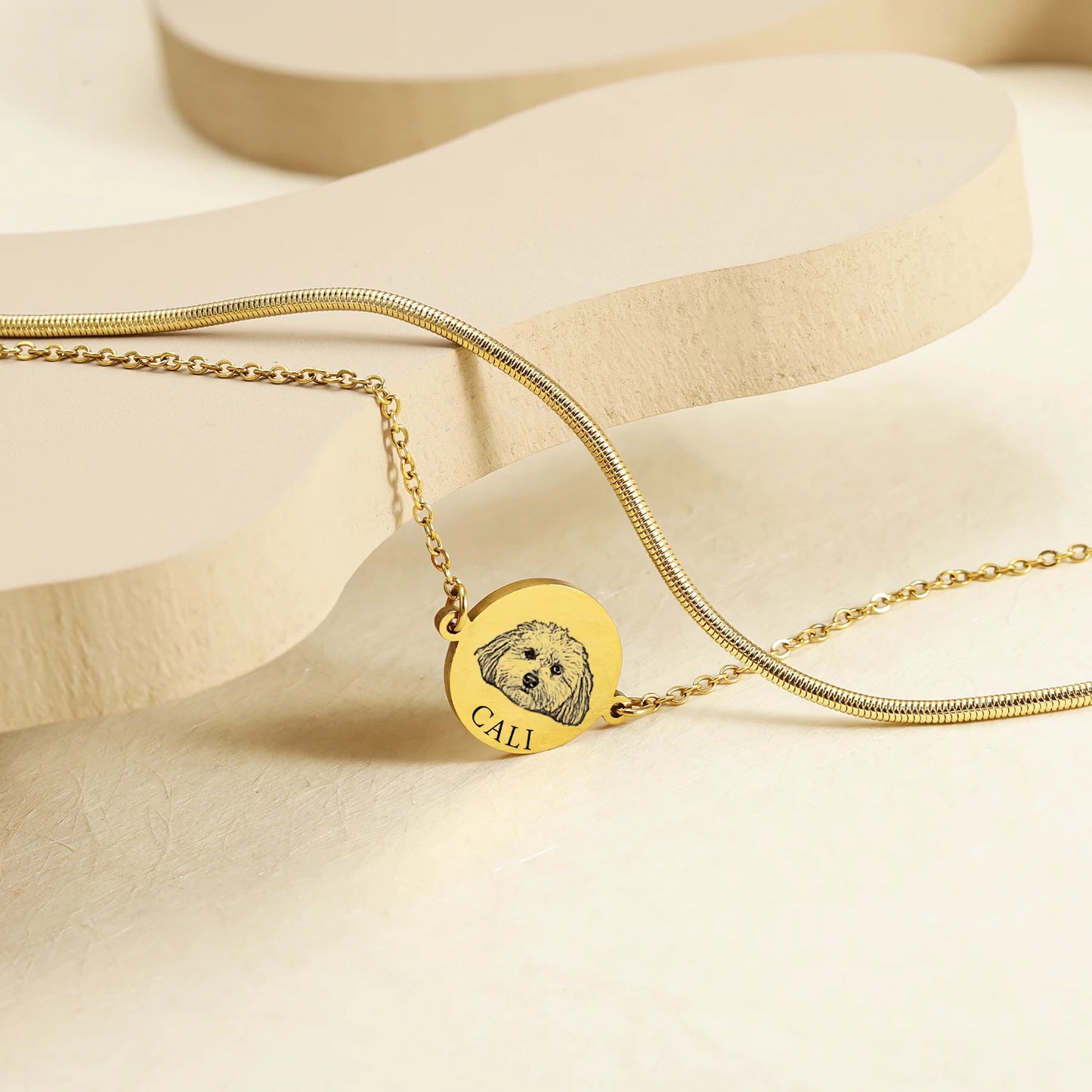 Personalized Pet Face Double Chain Bracelet