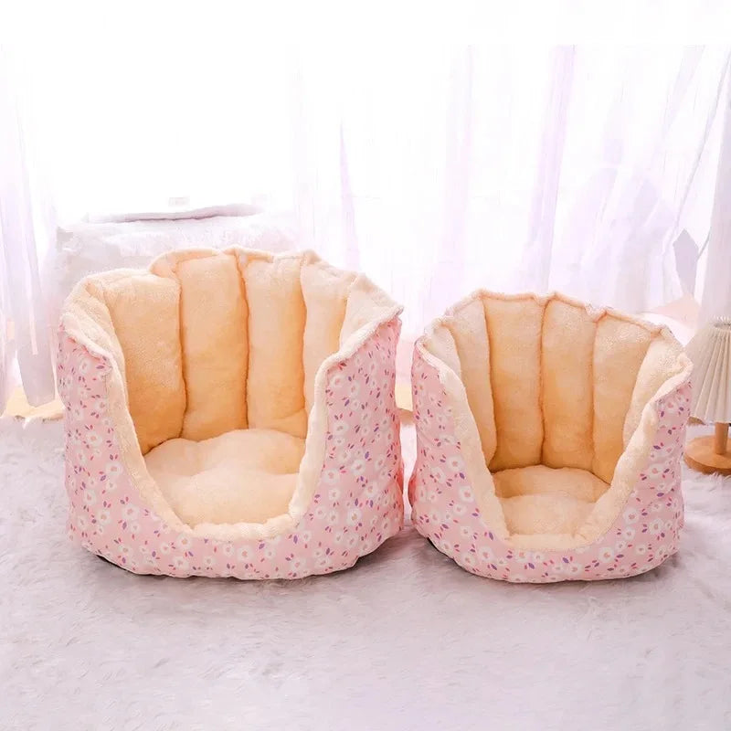 Fluffy Clam Cat Bed