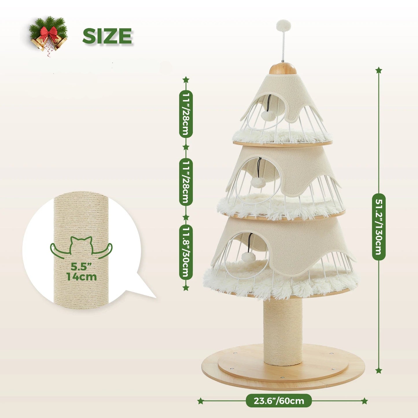 Meow Tree Holiday Cat Tower
