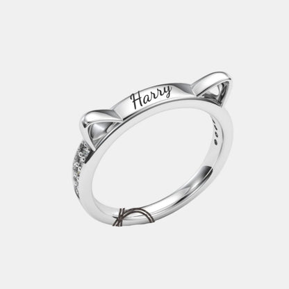 Personalized Cat Ear Ring
