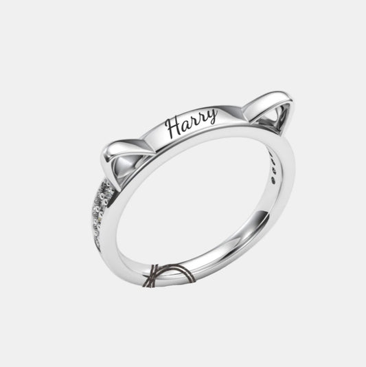 Personalized Cat Ear Ring