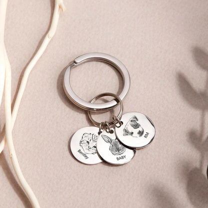Personalized Pet Face Keychain