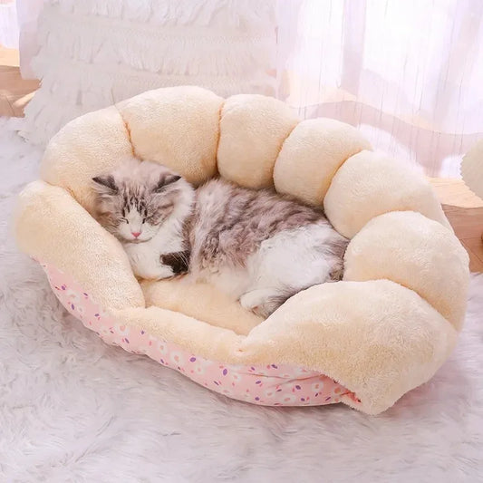 Fluffy Clam Cat Bed