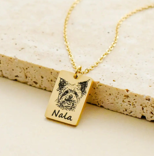 Personalized Square Pet Face Necklace